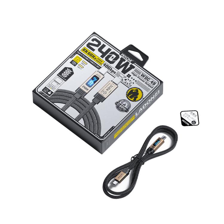 WK WDC-49 240W Type-C to Type-C Ladon 4 High-speed Data Cable, Length: 1.2m