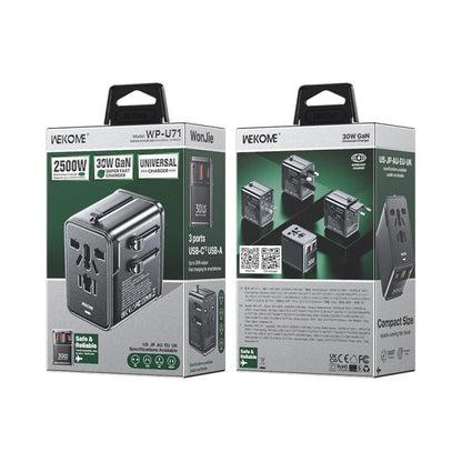 WK WP-U71 30W GaN Three-Port Universal Travel Charger