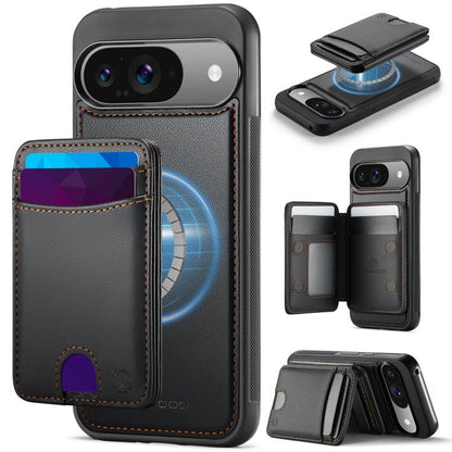 JEEHOOD J10 Flip Card Bag MagSafe Split RFID Leather Phone Case, For Google Pixel 11 Pro XL, For Google Pixel 11 / 11 Pro, For Google Pixel 10a, For Google Pixel 10 Pro XL, For Google Pixel 10 / 10 Pro, For Google Pixel 9a, For Google Pixel 9 Pro XL   ...
