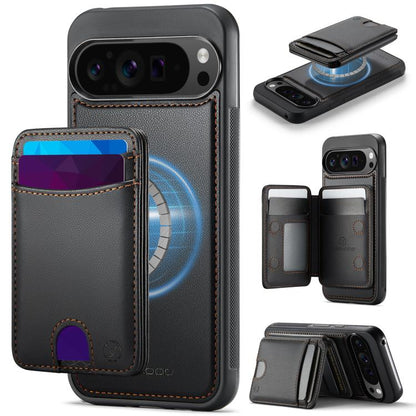 JEEHOOD J10 Flip Card Bag MagSafe Split RFID Leather Phone Case, For Google Pixel 11 Pro XL, For Google Pixel 11 / 11 Pro, For Google Pixel 10a, For Google Pixel 10 Pro XL, For Google Pixel 10 / 10 Pro, For Google Pixel 9a, For Google Pixel 9 Pro XL   ...