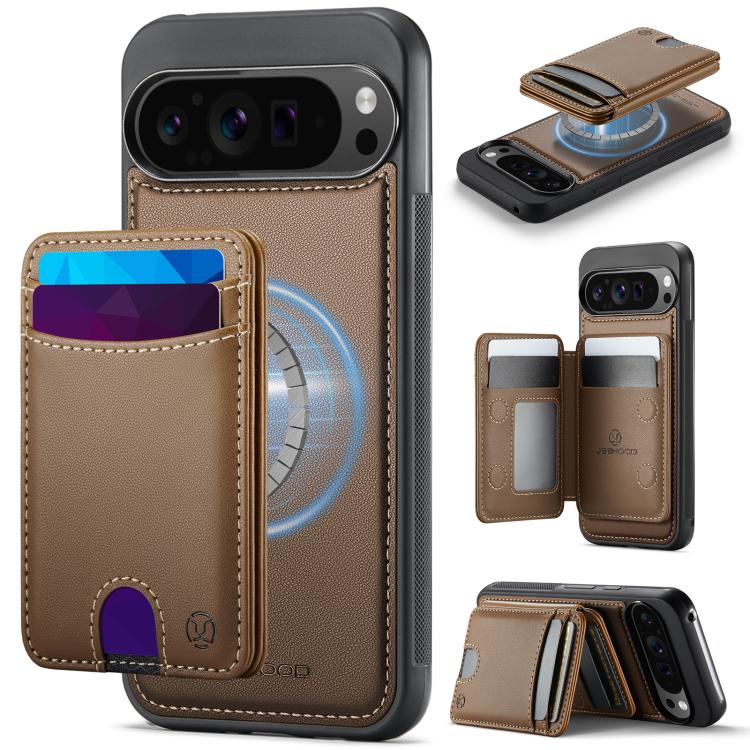 JEEHOOD J10 Flip Card Bag MagSafe Split RFID Leather Phone Case, For Google Pixel 11 Pro XL, For Google Pixel 11 / 11 Pro, For Google Pixel 10a, For Google Pixel 10 Pro XL, For Google Pixel 10 / 10 Pro, For Google Pixel 9a, For Google Pixel 9 Pro XL   ...