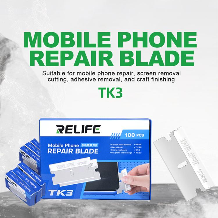 RELIFE TK3 100pcs/Set Phone Repair Blades for Screen / Adhesive Removal, RELIFE TK3