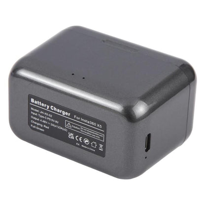 JH-X5-02 For Insta360 X5 Dual Batteries Charging Box Fast Charge Hub, For Insta360 X5