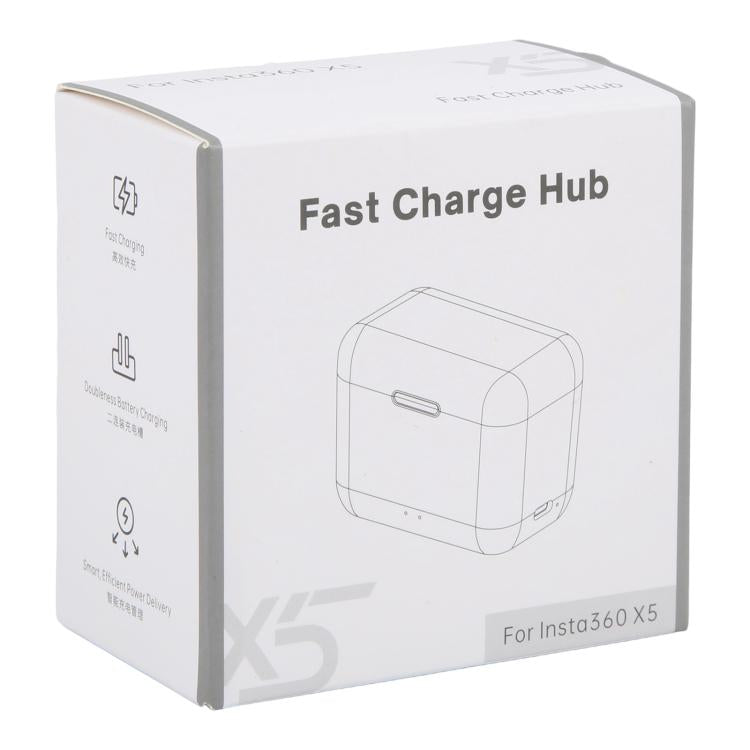 JH-X5-02 For Insta360 X5 Dual Batteries Charging Box Fast Charge Hub, For Insta360 X5