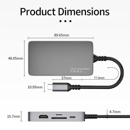 PD100W Type-C 8 in 1 HUB Docking Station