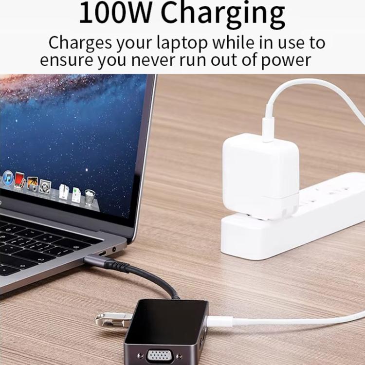 PD100W Type-C 8 in 1 HUB Docking Station