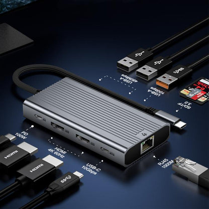 HDMI 4K 60Hz Type-C 10 in 1 HUB Docking Station