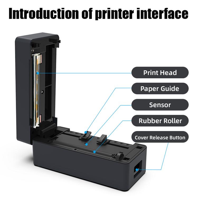 POS-9260 Thermal Label & Barcode Printer with Stand, AU Plug, EU Plug, US Plug, UK Plug