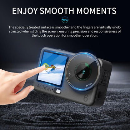 STARTRC 3 in 1 Lens Protector Front and Rear Screen Tempered Glass Films, For DJI Osmo Action 6
