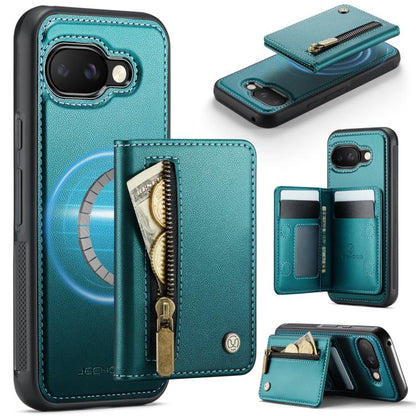 JEEHOOD J12 Exquisite RFID MagSafe Zipper Card Bag Phone Case, For Google Pixel 11 Pro XL, For Google Pixel 11 / 11 Pro, For Google Pixel 10a, For Google Pixel 10 Pro XL, For Google Pixel 9a, For Google Pixel 9 Pro XL, For Google Pixel 9 / 9 Pro