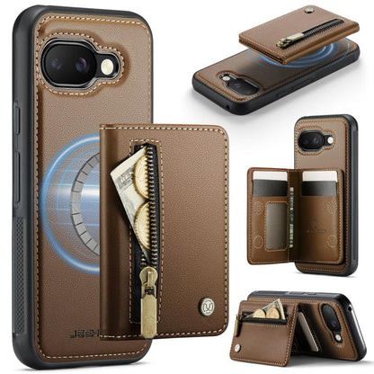 JEEHOOD J12 Exquisite RFID MagSafe Zipper Card Bag Phone Case, For Google Pixel 11 Pro XL, For Google Pixel 11 / 11 Pro, For Google Pixel 10a, For Google Pixel 10 Pro XL, For Google Pixel 9a, For Google Pixel 9 Pro XL, For Google Pixel 9 / 9 Pro