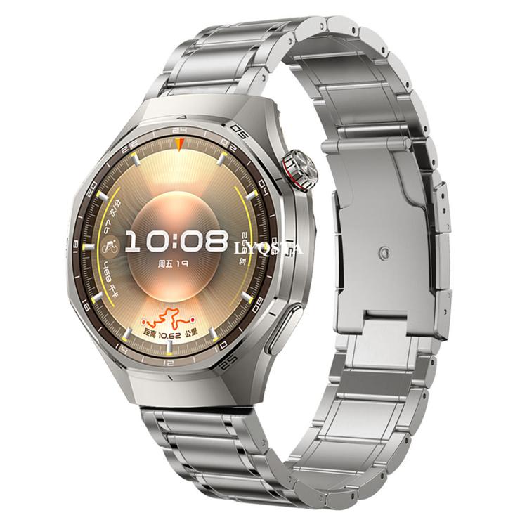 Five Beads Turtle Buckle Titanium Alloy Watch Band, 22mm