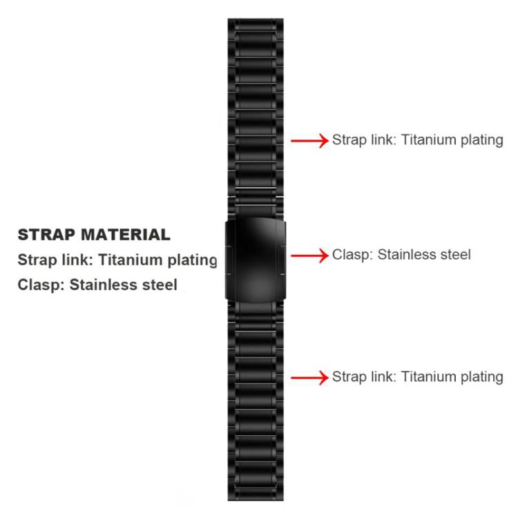 Five Beads Turtle Buckle Titanium Alloy Watch Band, 22mm