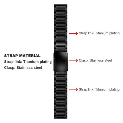 Five Beads Turtle Buckle Titanium Alloy Watch Band, 22mm