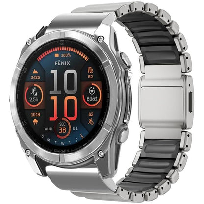 Magnetic Norman Buckle Integrated One-bead Titanium Alloy Watch Band, For Garmin 26mm