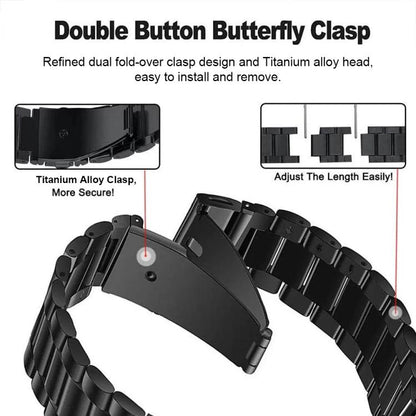 Integrated Three Beads Flat Buckle Titanium Alloy Quick Release Watch Band, For Garmin 22mm, For Garmin 26mm, For Garmin 20mm
