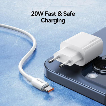 USAMS CC226 T65 PD20W USB-C / Type-C Single Port Fast Charger, EU Plug