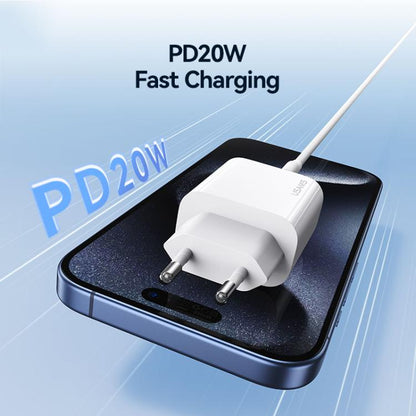 USAMS CC226 T65 PD20W USB-C / Type-C Single Port Fast Charger, EU Plug