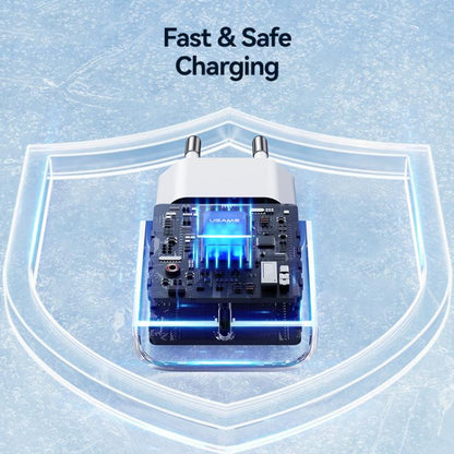 USAMS CC226 T65 PD20W USB-C / Type-C Single Port Fast Charger, EU Plug