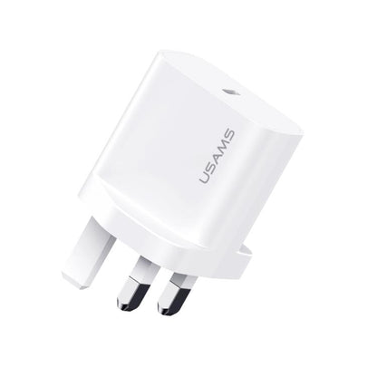 USAMS CC227 T65 PD20W USB-C / Type-C Single Port Fast Charger, UK Plug