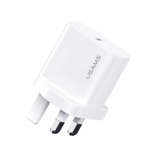 USAMS CC227 T65 PD20W USB-C / Type-C Single Port Fast Charger, UK Plug