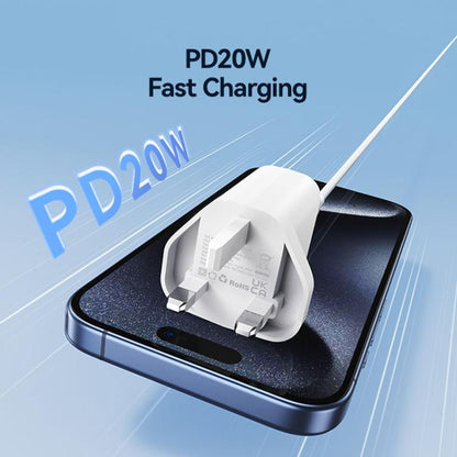 USAMS CC227 T65 PD20W USB-C / Type-C Single Port Fast Charger, UK Plug