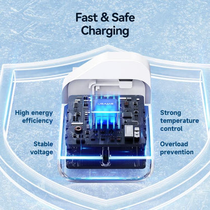 USAMS CC227 T65 PD20W USB-C / Type-C Single Port Fast Charger, UK Plug