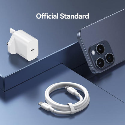 USAMS CC227 T65 PD20W USB-C / Type-C Single Port Fast Charger, UK Plug