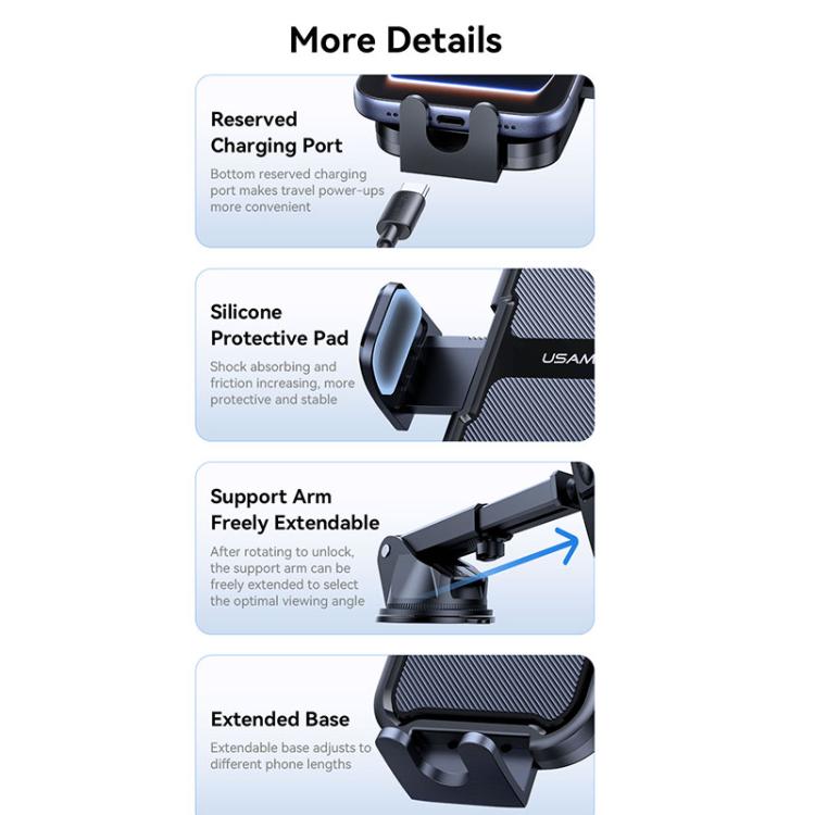 USAMS ZJ086 Car Vacuum Suction Cup Center Console Phone Holder