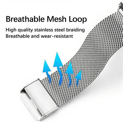 Fine Mesh Buckle Metal Stainless Steel Watch Band