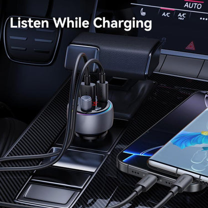 USAMS CC328 30W USB and Type-C Car Fast Charger Digital Display Bluetooth FM