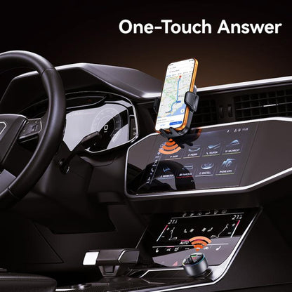 USAMS CC328 30W USB and Type-C Car Fast Charger Digital Display Bluetooth FM