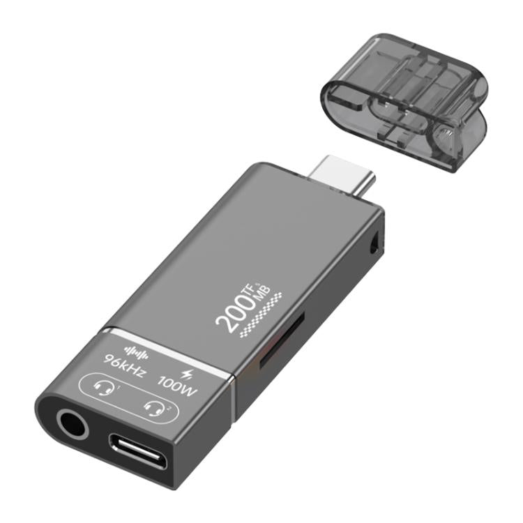 200MB 4 in 1 3.5mm+PD Overclocking Multi-functional High-speed Card Reader