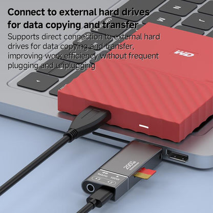 200MB 4 in 1 3.5mm+PD Overclocking Multi-functional High-speed Card Reader