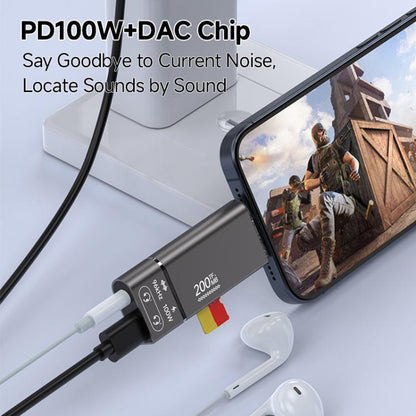 200MB 4 in 1 3.5mm+PD Overclocking Multi-functional High-speed Card Reader