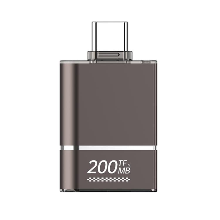 200MB Type-C to TF Overclocking High-speed Card Reader