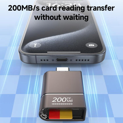 200MB Type-C to TF Overclocking High-speed Card Reader