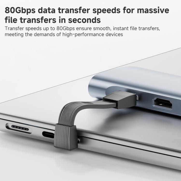 67mm 240W 8K 80Gbps Type-C to Type-C For Thunderbolt 4 Full Function Data Cable