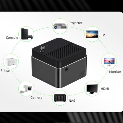 GMK NucBox Windows 10 System Mini PC, Intel Celeron J4125 Quad Core 64bit 14nm 2GHz-2.7GHz, Support WiFi & Bluetooth & RJ45,, 8GB+128GB,EU Plug