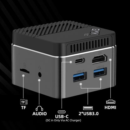 GMK NucBox Windows 10 System Mini PC, Intel Celeron J4125 Quad Core 64bit 14nm 2GHz-2.7GHz, Support WiFi & Bluetooth & RJ45,, 8GB+128GB,EU Plug