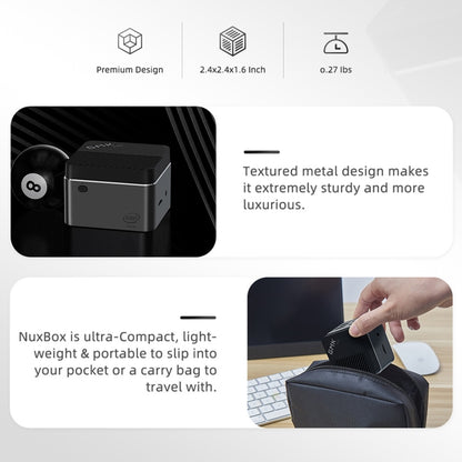 GMK NucBox Windows 10 System Mini PC, Intel Celeron J4125 Quad Core 64bit 14nm 2GHz-2.7GHz, Support WiFi & Bluetooth & RJ45,, 8GB+128GB,EU Plug