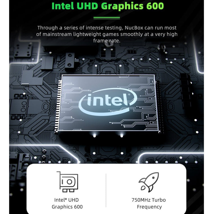 GMK NucBox Windows 10 System Mini PC, Intel Celeron J4125 Quad Core 64bit 14nm 2GHz-2.7GHz, Support WiFi & Bluetooth & RJ45,, 8GB+128GB,EU Plug