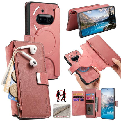 CaseNeo MagSafe RFID Anti-theft Zipper Wallet Retro Leather Phone Case, For Nothing CMF Phone 2 Pro, For Nothing Phone 3a
