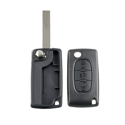 Car 3-button Folding Key Shell Remote Control Case for Peugeot / Citroen, For Peugeot