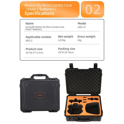 For DJI Neo 2 Sunnylife Hard Travel Shell Waterproof Shock-proof Box