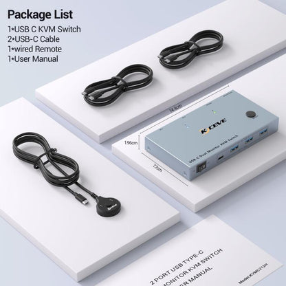 NW-KVMC212H 4K 60Hz USB-C / Type-C Ports Dual Monitor KVM Switch