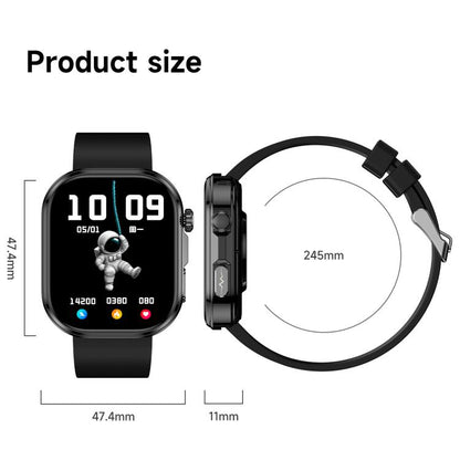GE52 1.88-inch Full Touch HD Screen BT Call Smart Watch Silicone Strap, Supports Health Monitoring