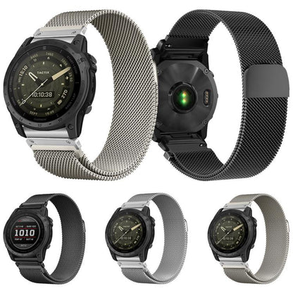 Separate Tactix Milanese Magnetic Stainless Steel Watch Band, For Garmin 26mm, For Garmin 22mm, For Garmin 20mm