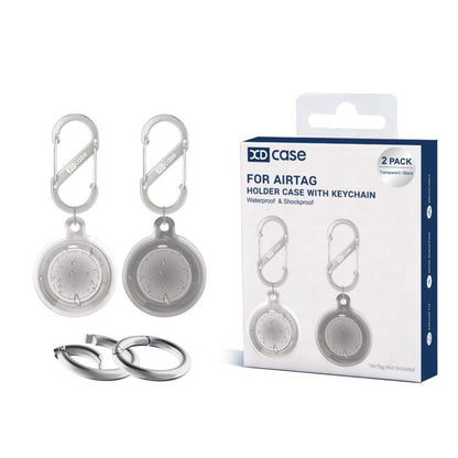 XDcase 2 Pack Full-cover Waterproof TPU Protective Case with Keychain, For AirTag