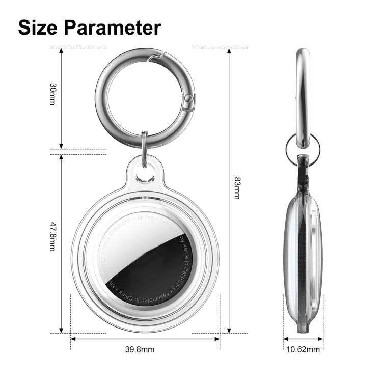 XDcase 2 Pack Full-cover Waterproof TPU Protective Case with Keychain, For AirTag